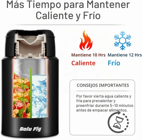 Vista 4 de Contenedor de alimentos aislado de 18 onzas con cuchara y bolsa aislada, termo de sopa para alimentos calientes, retención de calor de 10 horas
