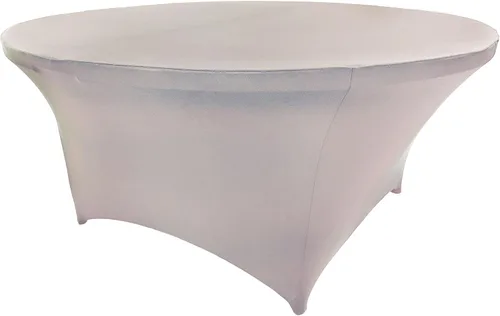 Vista 61 de Mantel de cóctel de elastano redondo de 24 pulgadas x 30 pulgadas de alto, color negro
