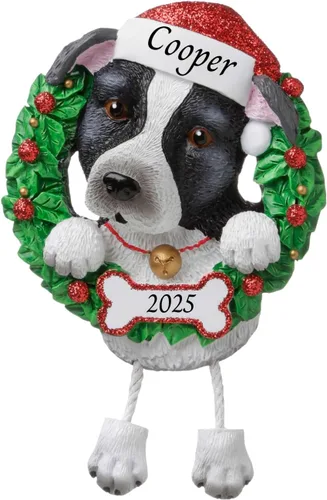 Vista 17 de Adornos personalizados para árbol de Navidad 2024 para mascotas – Razas de perros Beagle – Adorno personalizado de Feliz Navidad – Recuerdo