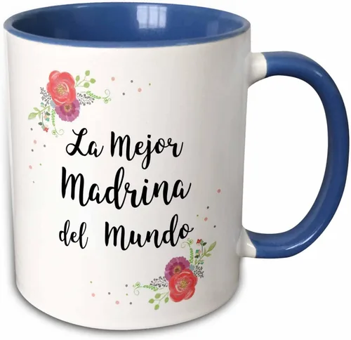 Vista 11 de 3dRose Floral La Mejor Madrina del Mundo Española Mejor Madrina del Mundo - Tazas (mug_312374_4)
