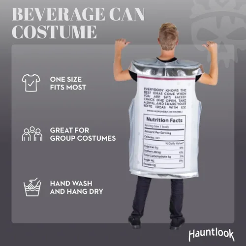 Vista 2 de Beverage Can Costume Slip On Halloween Costume for Women and Men One Size Fits All