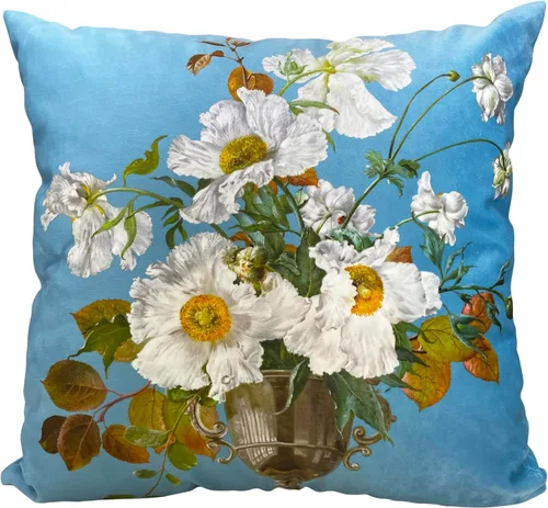 Vista 51 de Funda de cojín floral ligera de lujo, 18 x 18 pulgadas, pintura al óleo retro victoriana de doble cara, fondo negro, flor vibrante, funda de cojín
