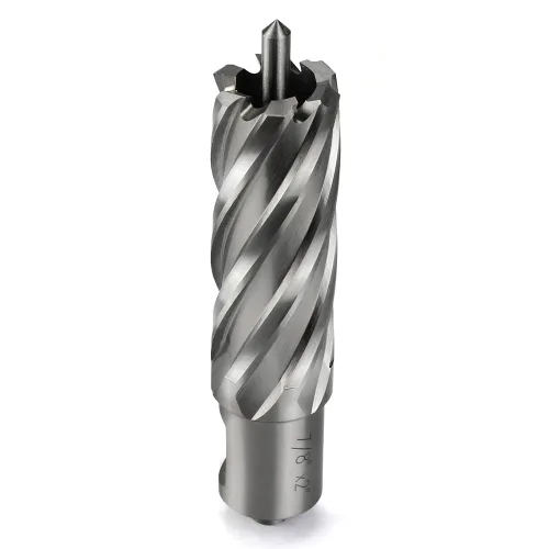 Vista 5 de Cortador anular 3/4 pulgadas Weldon Shank 7/8 Diámetro de corte 2 brocas de corte HSS Kit para prensa de taladro magnético