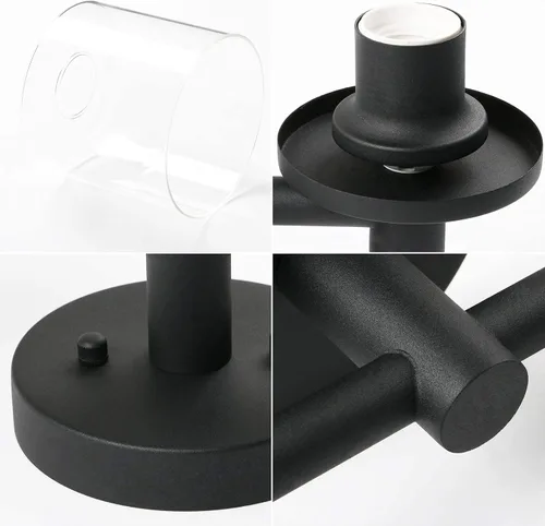 Vista 7 de Pathson Lámpara de techo semiempotrada de 3 luces, lámpara colgante industrial con pantalla de cristal, lámpara de techo para pasillo, loft, cocina