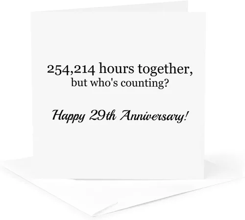 Vista 5 de 3dRose Happy 29th Anniversary - 254214 hours together 6 Greeting Cards with envelopes