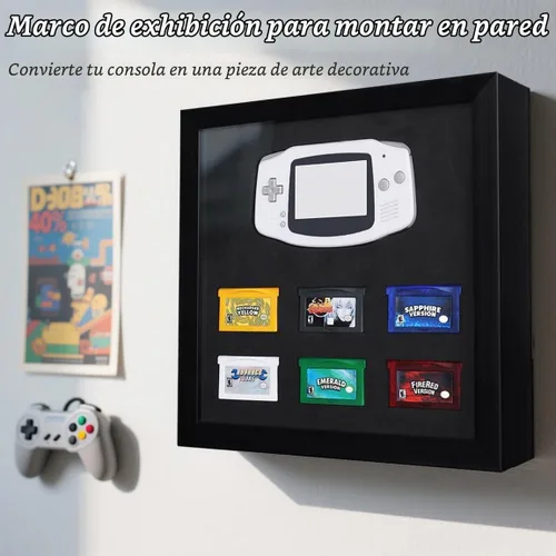 Vista 3 de Marco de Visualización Compatible con Consola de Juego Nintendo Game Boy Advance – Estuche de Almacenamiento y Visualización para Consola GBA y 6