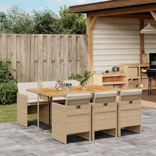 Vista 26 de Juego de comedor de patio de 5 piezas, muebles de exterior sintético de ratán beige, mesa rectangular con 4 sillas, resistente a la intemperie