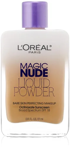 Vista 5 de L 'Oreal Paris Magic Nude Liquid Powder Bare Skin Perfecting SPF 18 de maquillaje, 0,91 onza, Marfil claro