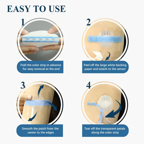 Vista 7 de Paquete de 50 parches de sensor Guardian 4 Waterproof Adhesive Patch for Guardian CGM Sensor Tape Without Glue in Center Long Stay for 7+ Days