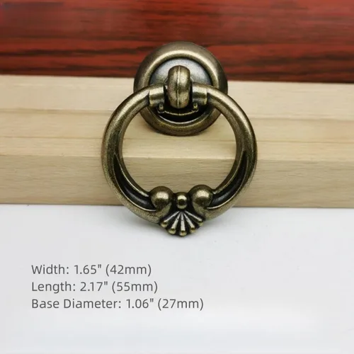 Vista 3 de Tiradores de mariposa vintage de bronce antiguo para cajón de un solo agujero, accesorios de gabinete de aleación de zinc para cocina, baño