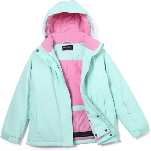 Vista 58 de Chaqueta de esquí impermeable para niñas, chaqueta de snowboard para exteriores, resistente al viento, con forro polar, abrigo de nieve cálido