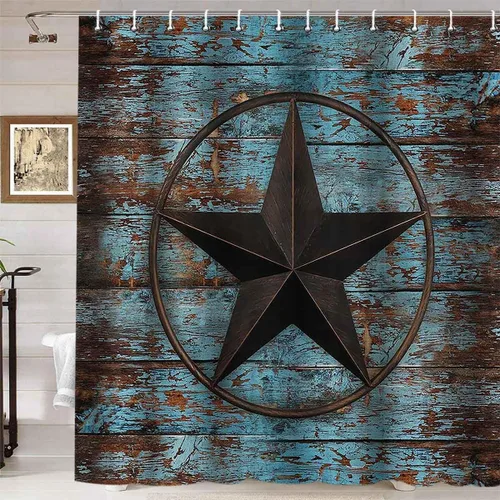Vista 15 de Namdeva Cortina de ducha con bandera estadounidense, diseño de estrellas y rayas patrióticas, 4 de julio, Día de la Independencia, tablero