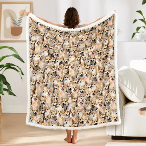 Vista 10 de BlessLiving Manta reversible de microfibra Beagle, manta de forro polar Sherpa pesado, 50 x 60 pulgadas