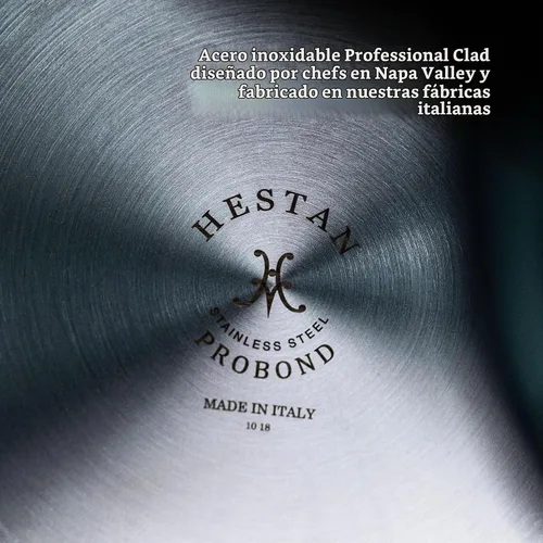 Vista 5 de ProBond - Sartén forjada de acero inoxidable profesional de 3.5 cuartos de galón con tapa