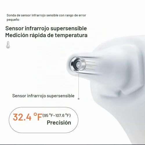 Vista 7 de Berrcom - Termómetro médico infrarrojo para frente y oído 2 en 1 para todas 2-Blanco