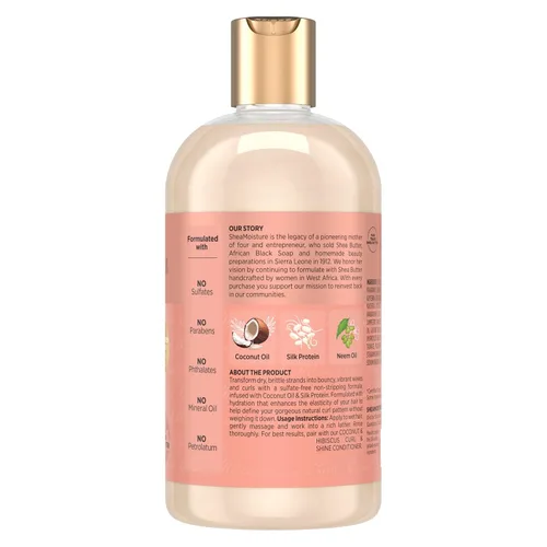 Vista 2 de Shampoo para cabello rizado de karité Humedad Hibiscus de coco, 13 onzas