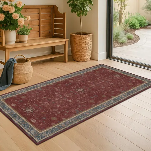 Vista 19 de Hazo Haus – Alfombra pequeña para entrada, cocina o baño, antideslizante con base de goma, resistente a las manchas y a la decoloración, diseño