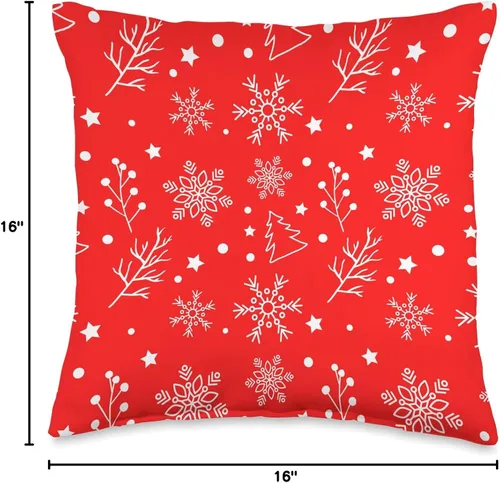 Vista 4 de ClusterFudge Almohada roja de Navidad, 16 x 16 pulgadas, multicolor