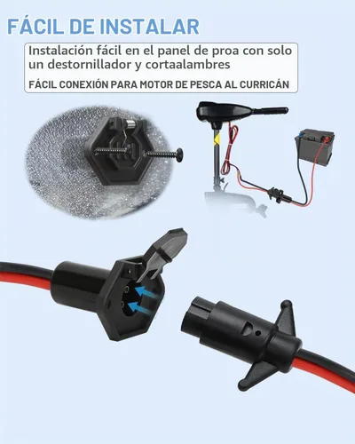 Vista 8 de Enchufe de motor de arrastre, enchufe y receptáculo de motor de arrastre de 12 V para Minn Kota, motor de arrastre impermeable de conexión rápida