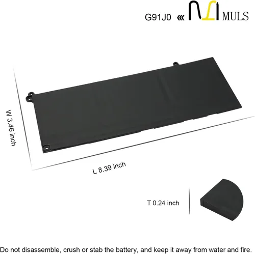 Vista 8 de MULS G91J0 - Batería para portátil Dell Inspiron 13 5310 14 5410 14 Plus 7420 15 3510 3511 5510 16 5625 14 5410 2 en 1 Latitude 3320 3330 Vost® RO