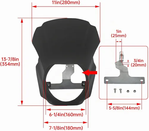Vista 3 de Kojem Carenado de faro compatible con Harley-Davidson Softail 18-24