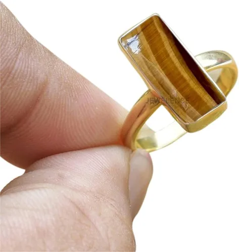 Vista 6 de Anillo de plata de ley maciza superpuesta de oro amarillo de 18 quilates para mujer, anillo de compromiso de plata esterlina, juego de bisel