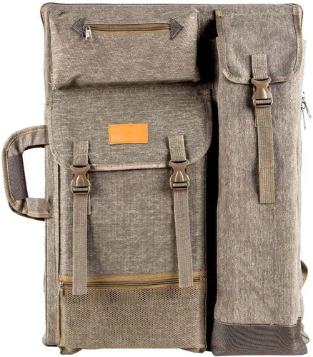 Vista 12 de TRANSON Estuche de Portafolio de Arte Mochila de Lona Bolsa Grande 26” x 19.5