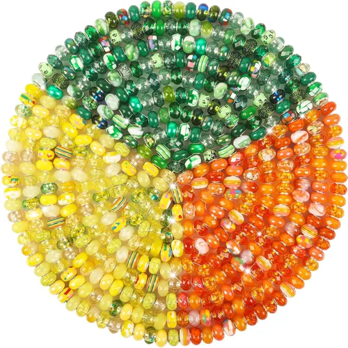 Vista 32 de 60 Piezas Cuentas Espaciadoras de Agujero Grande Cuentas Negras Surtidas Europeas para Manualidades Cuentas Grandes de Agujero Grande Lampwork