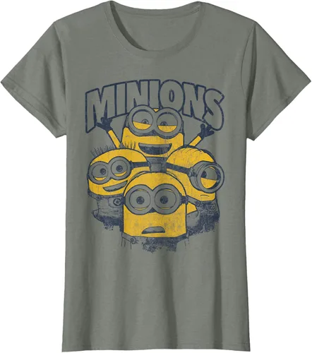 Vista 12 de Despicable Me Minions Vintage Group Graphic Camiseta Gris Oscuro