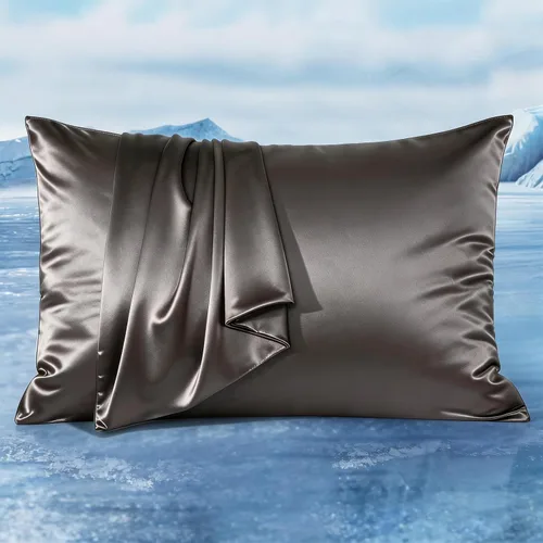 Vista 14 de LUXEAR Fundas de almohada refrescantes para durmientes acalorados, Arc-Chill Q-Max de doble cara mejorada > 0.5 Funda de almohada de satén