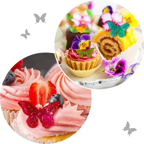 Vista 6 de Boao 2 moldes de silicona de mariposa, mini molde de fondant para hornear, herramienta de decoración de cupcakes, bandejas de chocolate