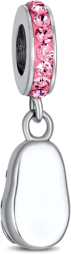 Vista 4 de Regalo para la nueva madre de cristal rosa corazón zapato cochecito carro caballo mecedora juguete pato colgante colgante abalorio para mujeres