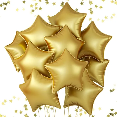 Vista 8 de Globos de estrellas rojas, azules y negras, globo de papel de aluminio de 18 pulgadas para helio, paquete de 10 globos rojos y azules, globo de Negro