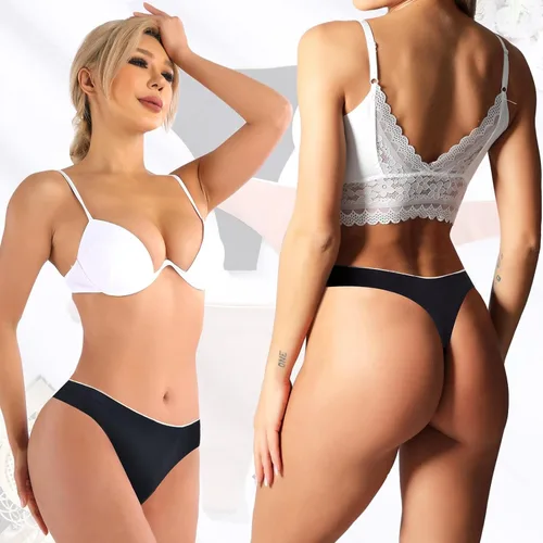 Vista 2 de Cinvik Tanga invisible para mujer, de corte alto, sin costuras, de tiro bajo, paquete de 6, 6 unidades-negrocafénaranjaverdecafénude