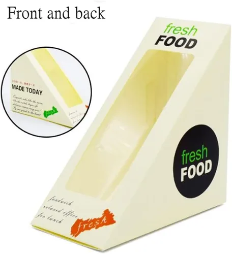 Vista 4 de Hewnda - Caja de sándwich de 100 piezas, caja ecológica para llevar con cuña de sándwich