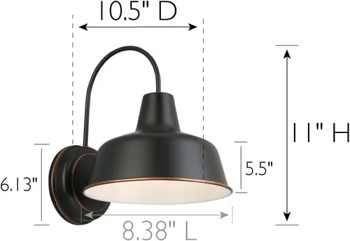 Vista 4 de Design House 519504 Mason - Lámpara de pared con 1 luz, bronce aceitado de 8 pulgadas.
