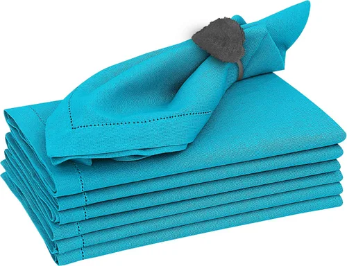Vista 15 de Ruvanti Juego de 6 Servilletas de Lino, Servilletas de Tela de 18x18 pulgadas, Servilletas de Tela de Mezcla de Algodón y Lino Lavables, Suaves Negro
