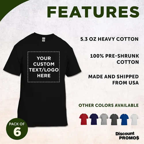 Vista 2 de Gildan - Camiseta de algodón pesado para hombre