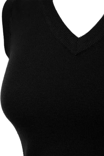 Vista 4 de Chaleco de meter para mujer, sólido y clásico, con cuello en V, sin mangas
