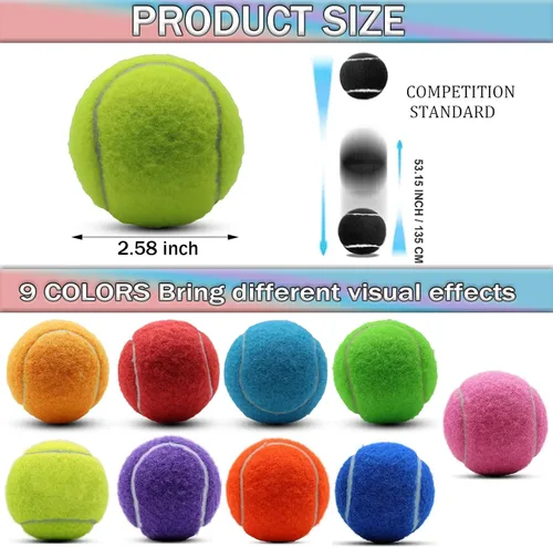 Vista 3 de SHYUJAJIE Pelotas de tenis, paquete de 6 pelotas de tenis de entrenamiento, pelotas de práctica de alta elasticidad para principiantes, pelotas