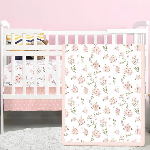 Vista 15 de Hahafelt - Juego de ropa de cama para cuna de bebé, 3 piezas Verde