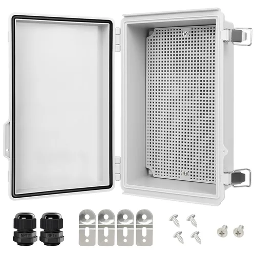 Vista 19 de LeMotech Caja Eléctrica, IP67 Impermeable con Bisagras Cubierta Transparente Pestillo de Acero Inoxidable Caja de Conexiones, Carcasa Eléctrica