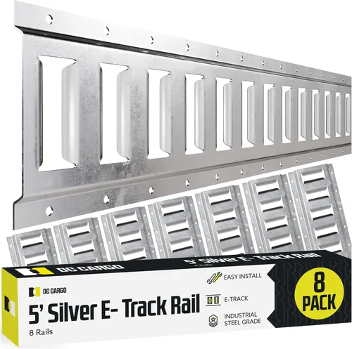 Vista 22 de DC Cargo - Kit de rieles de amarre E Track de 2' (paquete de 10) para garajes, furgonetas, remolques, amarres de motocicleta, montajes de ATV
