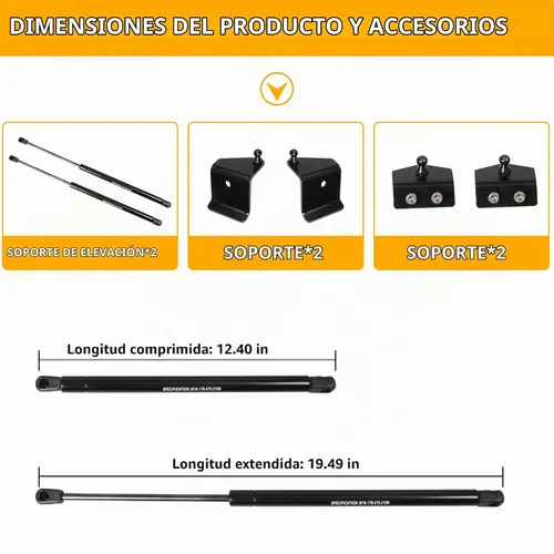 Vista 9 de Kit de asistencia de soporte de elevación de puntales de capó RERPRO compatible con Jeep Wrangler JK Unlimited 2/4 puertas 2007-2018 Accesorios