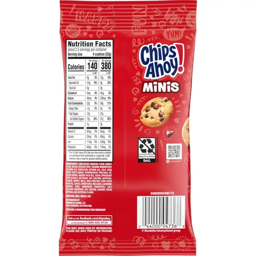 Vista 3 de CHIPS AHOY! Chewy Minis - Galletas con chispas de chocolate, paquetes de 12-3 onzas