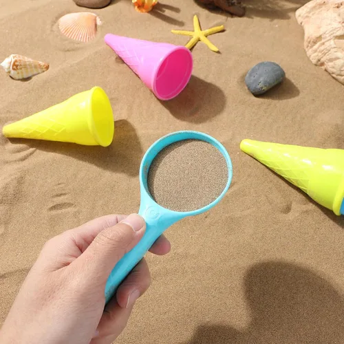 Vista 9 de Toddmomy Juguetes para niños pequeños, 10 piezas de plástico para helados, juegos de arena para niños, juego sensorial al aire libre para niños