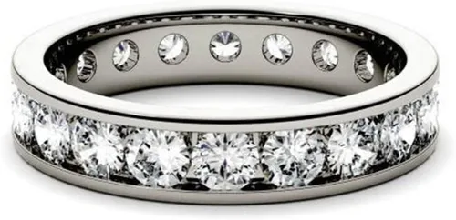 Vista 4 de Anillo de moissanita de corte excelente en plata de ley 925 para compromiso de hombres y bodas