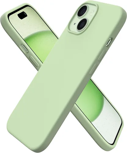 Vista 16 de ORNARTO Funda compatible con iPhone 15 Plus de 6.7 pulgadas, silicona líquida delgada de 3 capas cubierta completa de goma de gel suave, funda