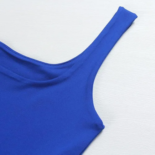 Vista 3 de Artfish - Camiseta corta casual y básica con tirantes delgados y cuello cuadrado, para mujer, sin mangas, de doble capa, ombliguera