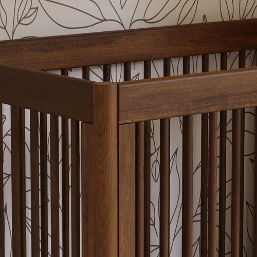 Vista 12 de Babyletto Gelato 4-in-1 Mini Crib, Natural Walnut and Brushed Gold Feet